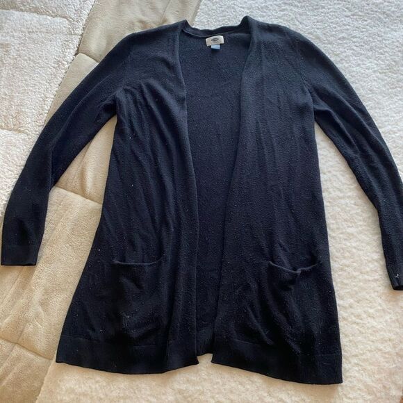Old Navy Long Black Open Cardigan Sweater Size Small - Picture 1 of 6